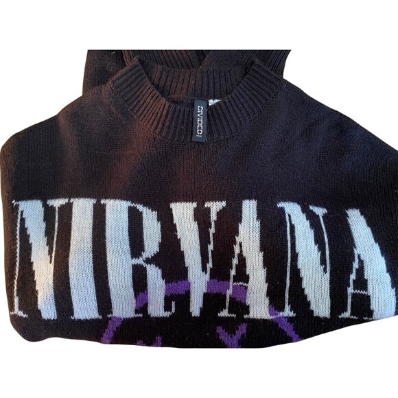 NIRVANA H&M Unisex soft knit jacquard sweater Grunge fan Small - Picture 2 of 3